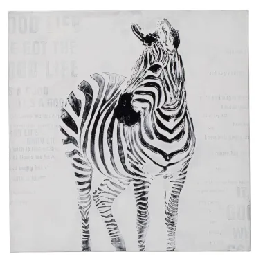 OBRAZ NA PŁÓTNIE ZEBRA - B 80X80 cm
